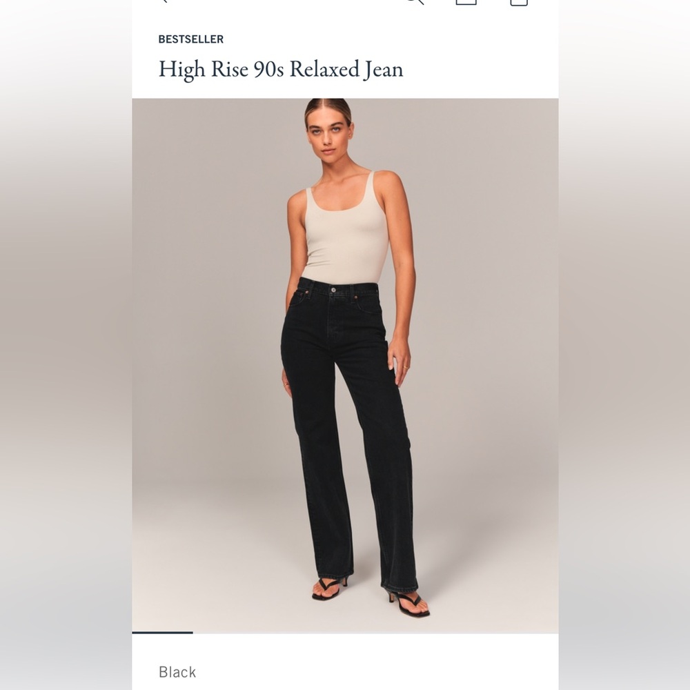 Abercrombie 90’s Relaxed High Rise Jean Size 27 (4) Black